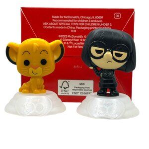 Disney Pixar McDonalds 2023 Collectible Figures Simba & Edna Mode Happy Meal Toy